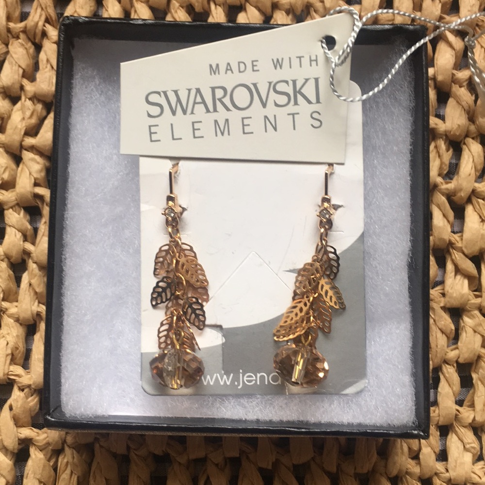 Jenavi Gold Swarovski elements Earrings